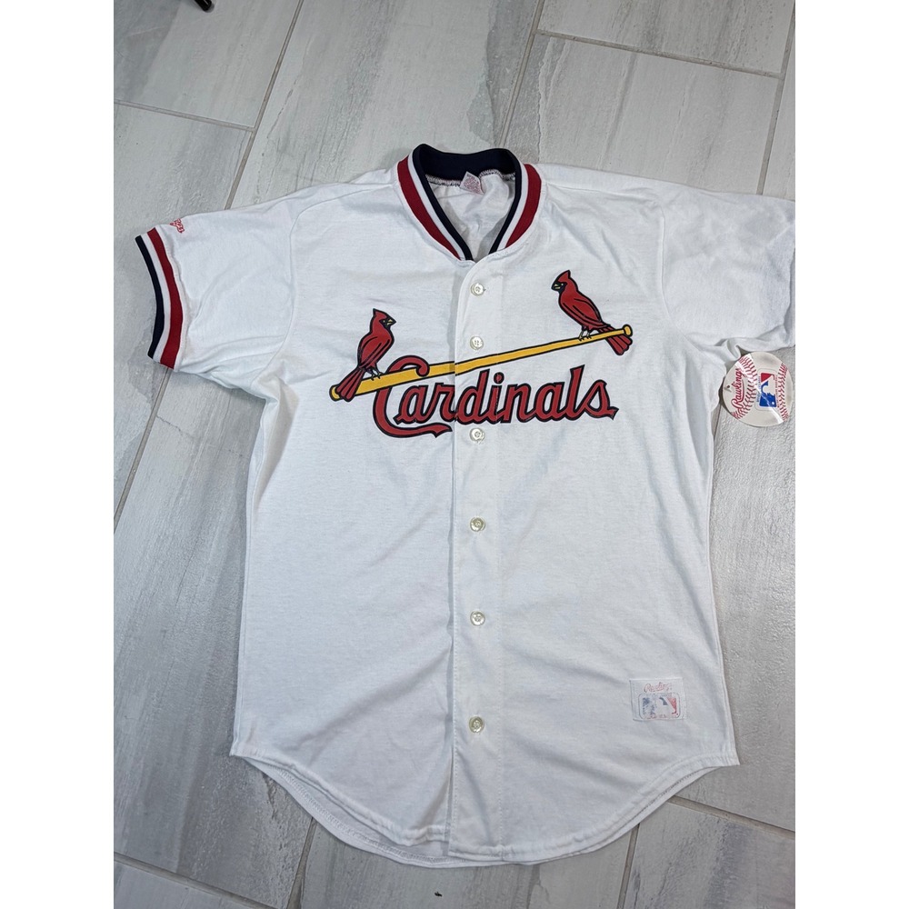 Vintage Rawlings St Louis Cardinals Baseball Jersey White Mens Medium NWT USA